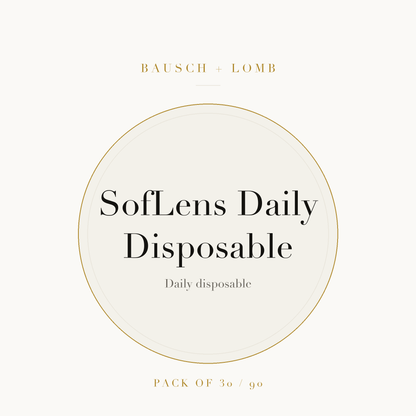 Bausch + Lomb SofLens Daily Disposable Contact Lenses on ivory plate