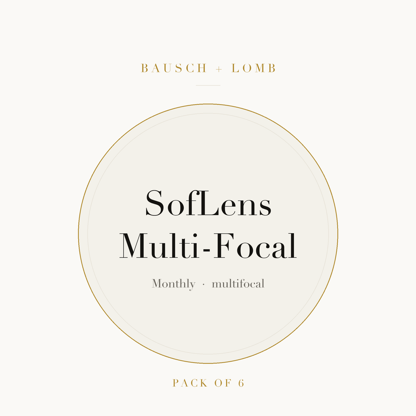 Bausch + Lomb SofLens Multi-Focal Contact Lenses on ivory plate