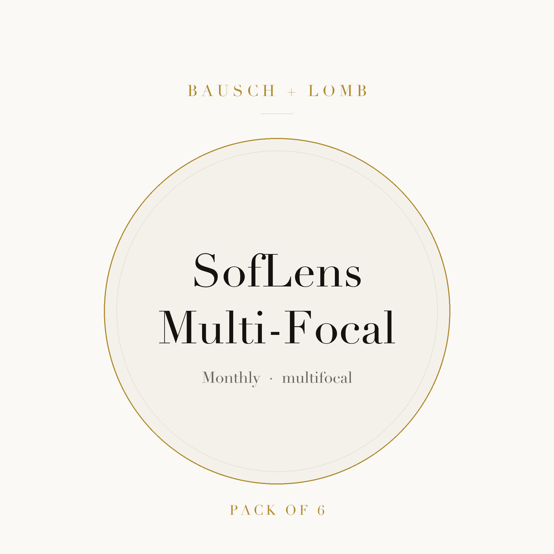 Bausch + Lomb SofLens Multi-Focal Contact Lenses on ivory plate