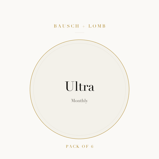 Bausch + Lomb Ultra Contact Lenses on ivory plate