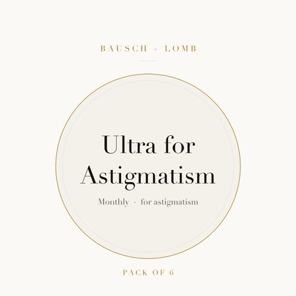 Bausch + Lomb Ultra for Astigmatism Contact Lenses on ivory plate
