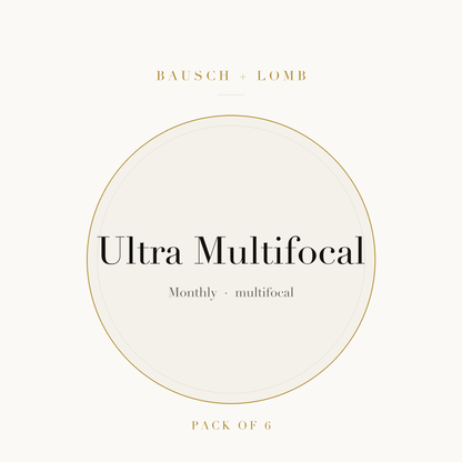 Bausch + Lomb Ultra Multifocal Contact Lenses on ivory plate