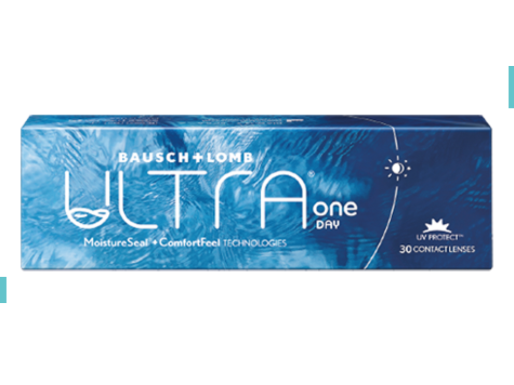 Bausch + Lomb Ultra OneDay Contact Lenses box, front view
