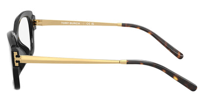 Tory Burch TY4015U Rectangle Eyeglasses in Satin Black, angle view