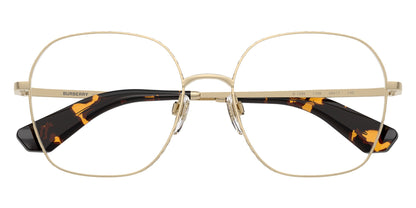 Burberry BE1399 Square Eyeglasses in Clear Demo Lenses With Light Gold Frame And Havana Temples, front view