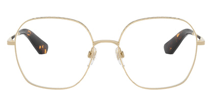 Burberry BE1399 Square Eyeglasses in Clear Demo Lenses With Light Gold Frame And Havana Temples, back view