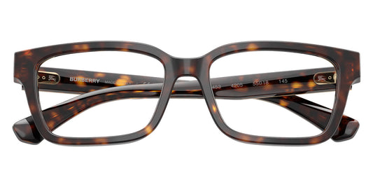 Burberry BE2453 Rectangle Eyeglasses in Clear Lenses With Dark Havana Frame, front view