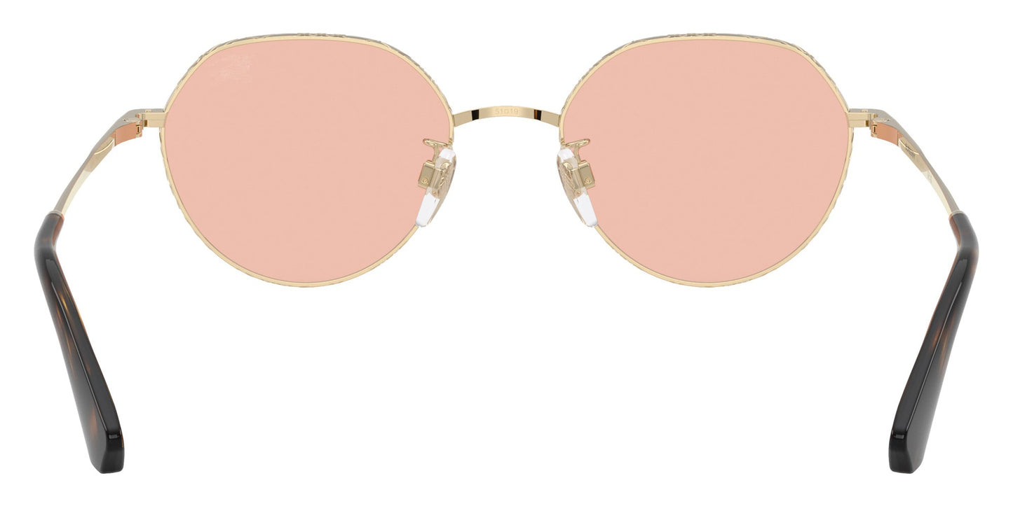 Burberry BE3173/S Round Sunglasses in Solid Dark Pink Lenses With Light Gold Frame, angle view
