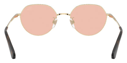 Burberry BE3173/S Round Sunglasses in Solid Dark Pink Lenses With Light Gold Frame, angle view