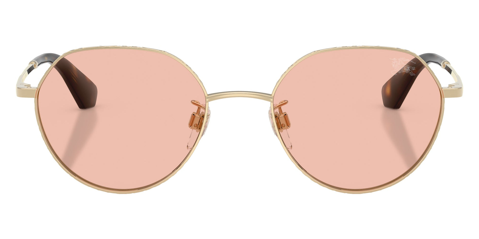 Burberry BE3173/S Round Sunglasses in Solid Dark Pink Lenses With Light Gold Frame, front view