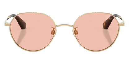 Burberry BE3173/S Round Sunglasses in Solid Dark Pink Lenses With Light Gold Frame, front view