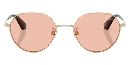 Burberry BE3173/S Round Sunglasses in Solid Dark Pink Lenses With Light Gold Frame, front view