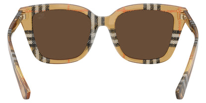 Burberry BE4487/S Square Sunglasses in Dark Brown Lenses With Check Sand Frame, back view