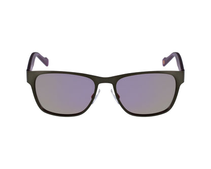 Hugo Boss BO0177/S Square Sunglasses in Purple Mirror Grey-Green / Dark Grey Purple, front view