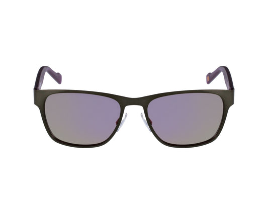 Hugo Boss BO0177/S Square Sunglasses in Purple Mirror Grey-Green / Dark Grey Purple, front view