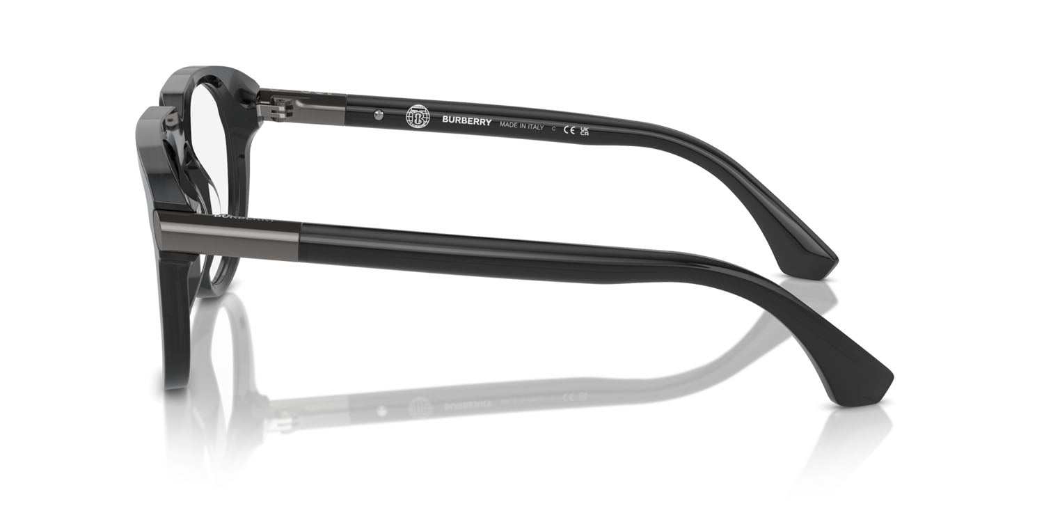 Burberry BE2408U Aviator Eyeglasses in Clear Demo Lenses With Grey Frame, side view