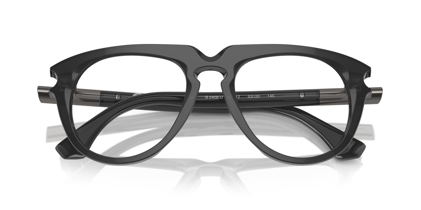 Burberry BE2408U Aviator Eyeglasses in Clear Demo Lenses With Grey Frame, detail view
