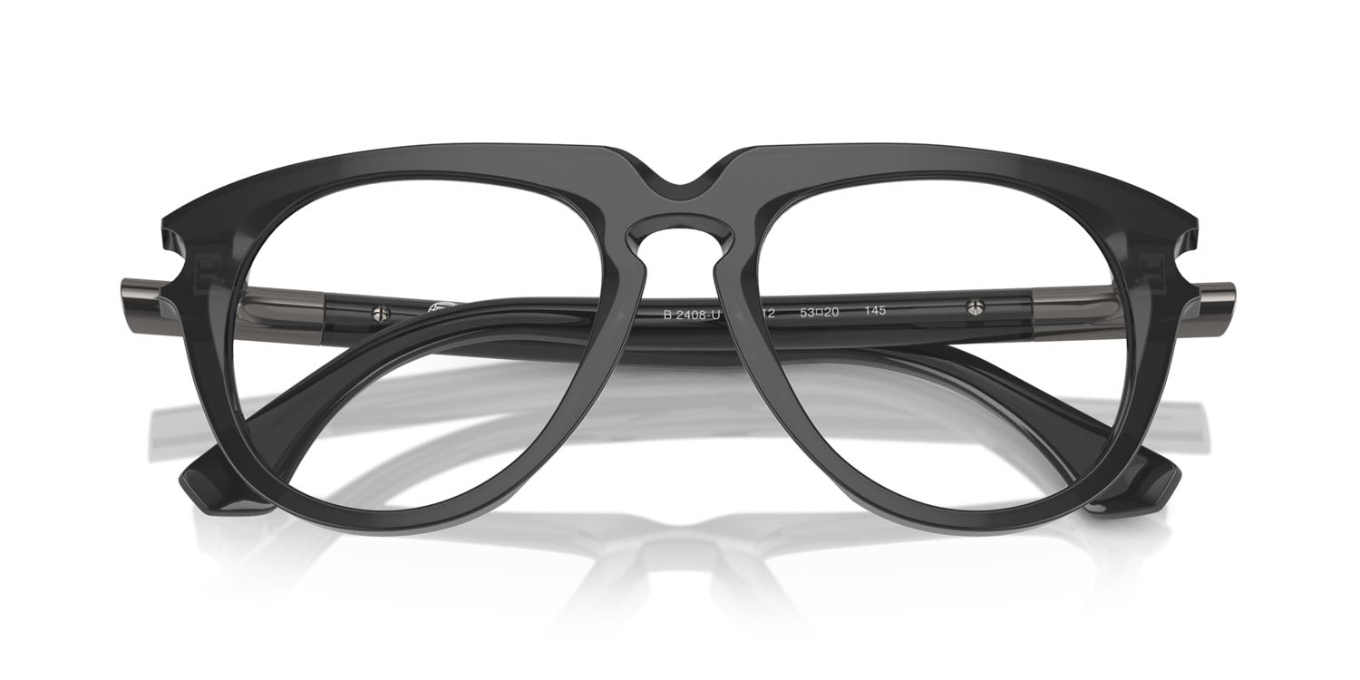 Burberry BE2408U Aviator Eyeglasses in Clear Demo Lenses With Grey Frame, detail view