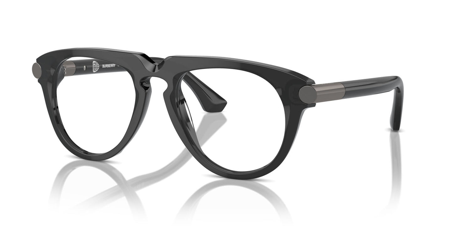 Burberry BE2408U Aviator Eyeglasses in Clear Demo Lenses With Grey Frame, angle view