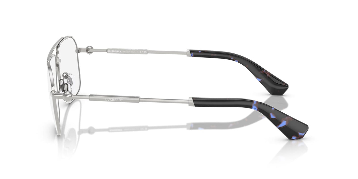 Burberry BE1391 Rectangle Eyeglasses in Silver Frame, angle view