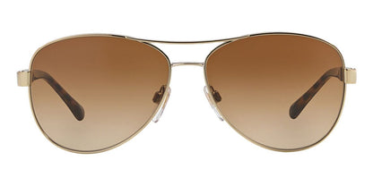 Burberry BE3080S Aviator Sunglasses in Brown Gradient Lenses With Light Gold Frame, side view