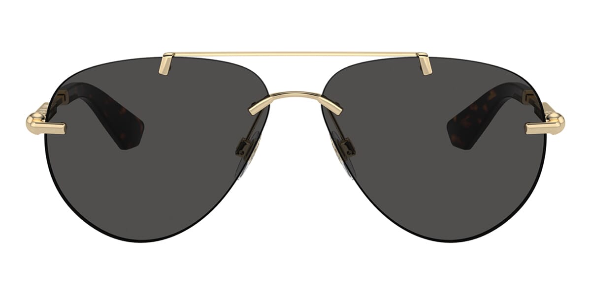 Burberry BE3151/S Aviator Sunglasses in Solid Grey Lenses With Gold Frame, angle view