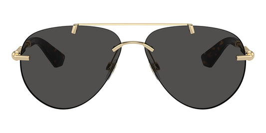 Burberry BE3151/S Aviator Sunglasses in Solid Grey Lenses With Gold Frame, angle view