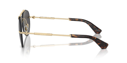Burberry BE3151/S Aviator Sunglasses in Solid Grey Lenses With Gold Frame, side view