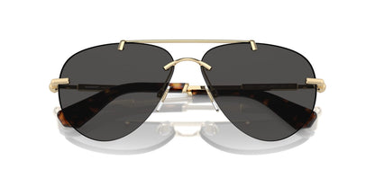 Burberry BE3151/S Aviator Sunglasses in Solid Grey Lenses With Gold Frame, angle view