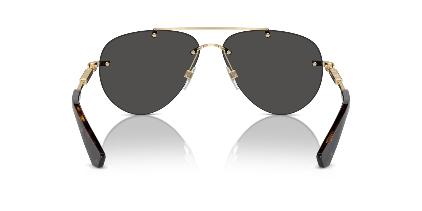 Burberry BE3151/S Aviator Sunglasses in Solid Grey Lenses With Gold Frame, detail view
