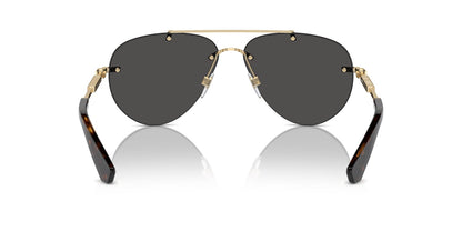 Burberry BE3151/S Aviator Sunglasses in Solid Grey Lenses With Gold Frame, detail view