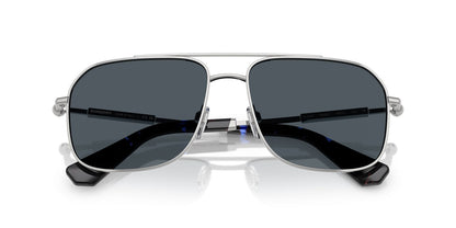 Burberry BE3159/S Square Sunglasses in Dark Grey Lenses With Silver Frame, back view