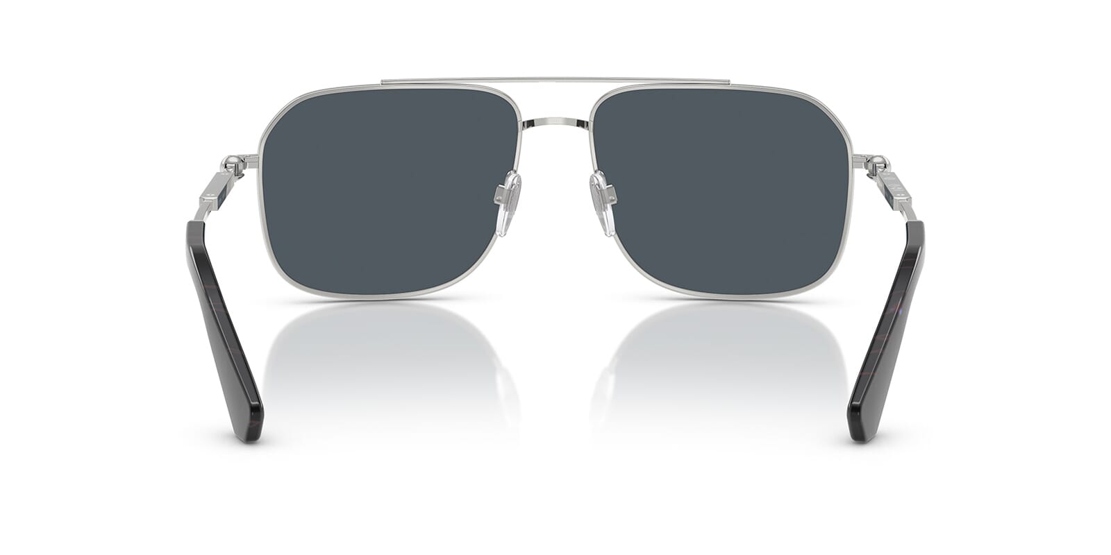 Burberry BE3159/S Square Sunglasses in Dark Grey Lenses With Silver Frame, detail view