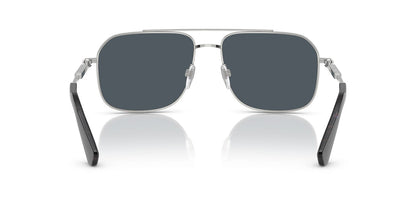 Burberry BE3159/S Square Sunglasses in Dark Grey Lenses With Silver Frame, detail view