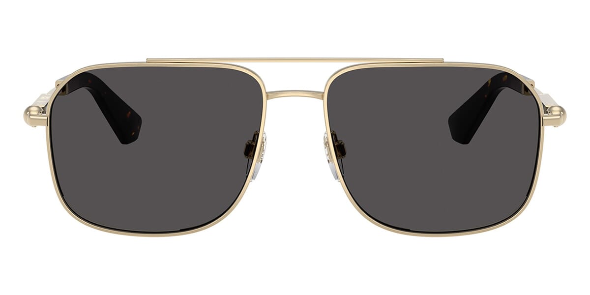 Burberry BE3159/S Square Sunglasses in Dark Grey Lenses With Light Gold Frame, side view