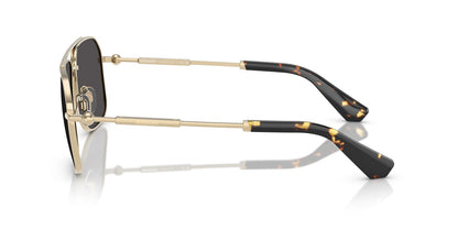 Burberry BE3159/S Square Sunglasses in Dark Grey Lenses With Light Gold Frame, angle view
