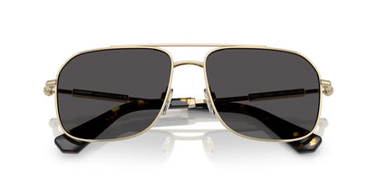 Burberry BE3159/S Square Sunglasses in Dark Grey Lenses With Light Gold Frame, back view
