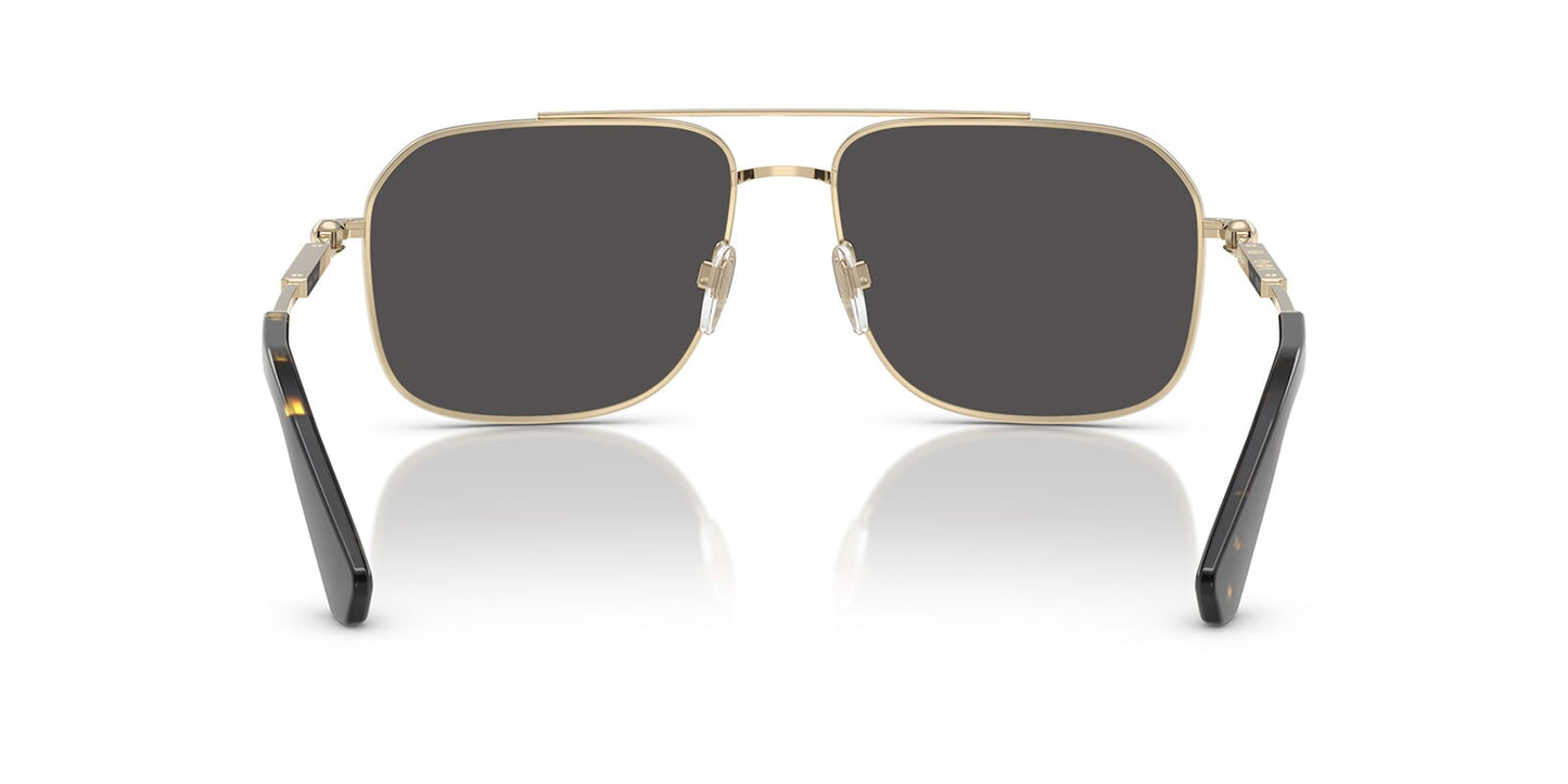 Burberry BE3159/S Square Sunglasses in Dark Grey Lenses With Light Gold Frame, detail view