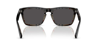 Burberry BE4434/S Square Sunglasses in Dark Grey Lenses With Black On Vintage Check Frame, detail view