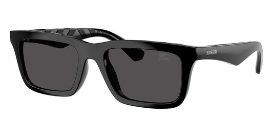 Burberry BE4475U Rectangle Sunglasses in Dark Grey Lenses With Black Frame, front view