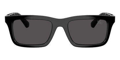 Burberry BE4475U Rectangle Sunglasses in Dark Grey Lenses With Black Frame, angle view