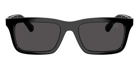 Burberry BE4475U Rectangle Sunglasses in Dark Grey Lenses With Black Frame, angle view