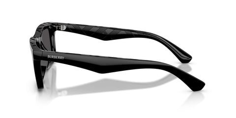 Burberry BE4475U Rectangle Sunglasses in Dark Grey Lenses With Black Frame, side view