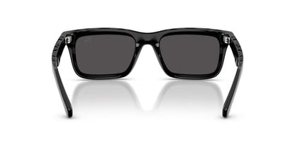 Burberry BE4475U Rectangle Sunglasses in Dark Grey Lenses With Black Frame, detail view