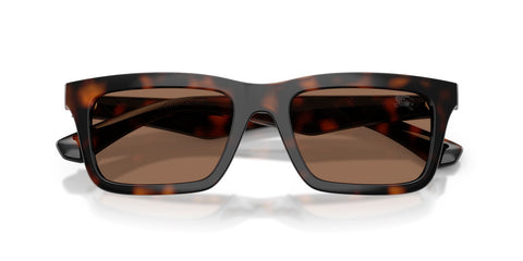 Burberry BE4475U Rectangle Sunglasses in Dark Brown Lenses With Dark Havana Frame, back view