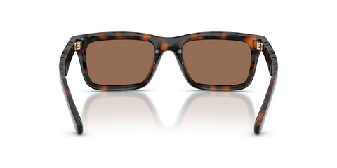 Burberry BE4475U Rectangle Sunglasses in Dark Brown Lenses With Dark Havana Frame, detail view
