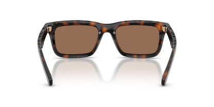 Burberry BE4475U Rectangle Sunglasses in Dark Brown Lenses With Dark Havana Frame, detail view