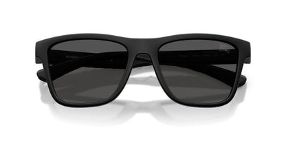 Burberry BE4482/S Square Sunglasses in Dark Grey Lenses With Matte Black Frame, back view