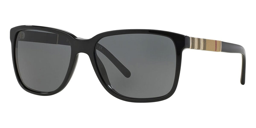 Burberry BE4181/S Square Sunglasses in Grey Lenses With Black Frame, front view