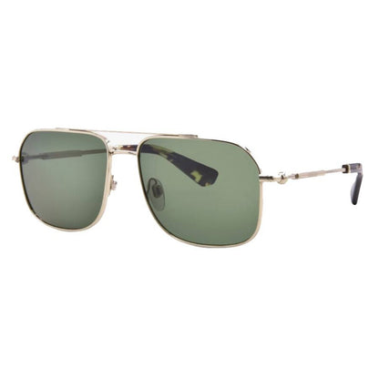 Burberry BE3159/S Square Sunglasses in Dark Green Lenses With Light Gold Frame, angle view